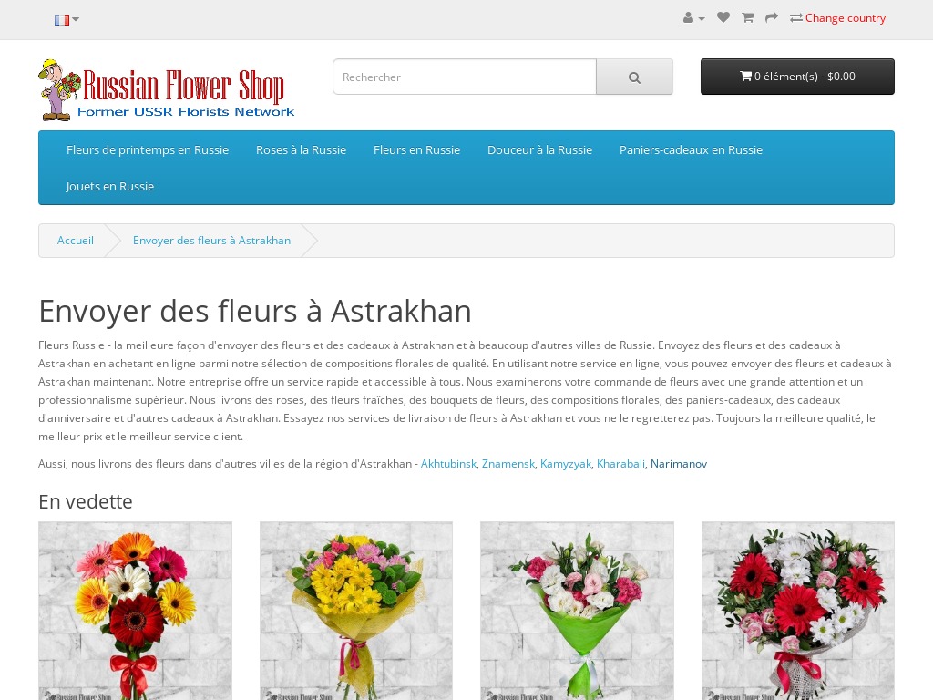 Envoyer des fleurs à Astrakhan (Russie). Nous livrons des fleurs et des cadeaux à Astrakhan