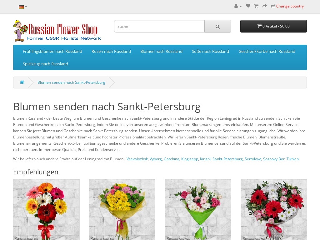 Die Bestellung der Blumen Sankt-Petersburg, Leningrad Region in Russland.