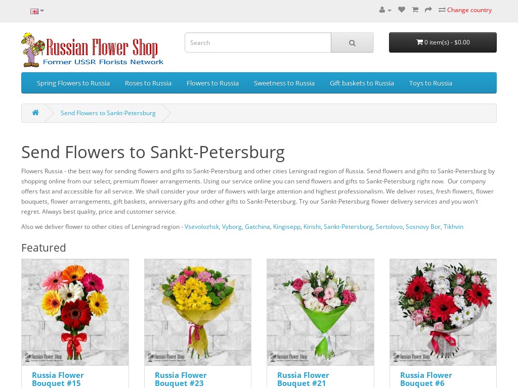 Details : Flower delivery to Sankt-Petersburg, Leningrad region of Russia.