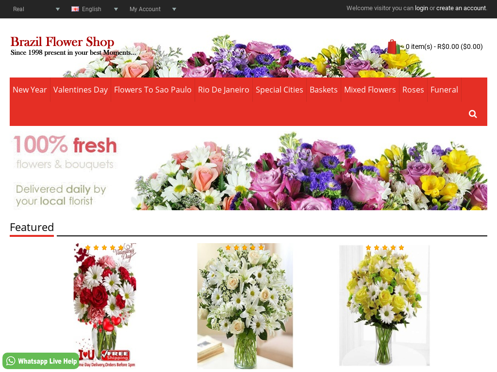 Brazil Flower Shop - Flowers to Brazil - Same Day Delivery